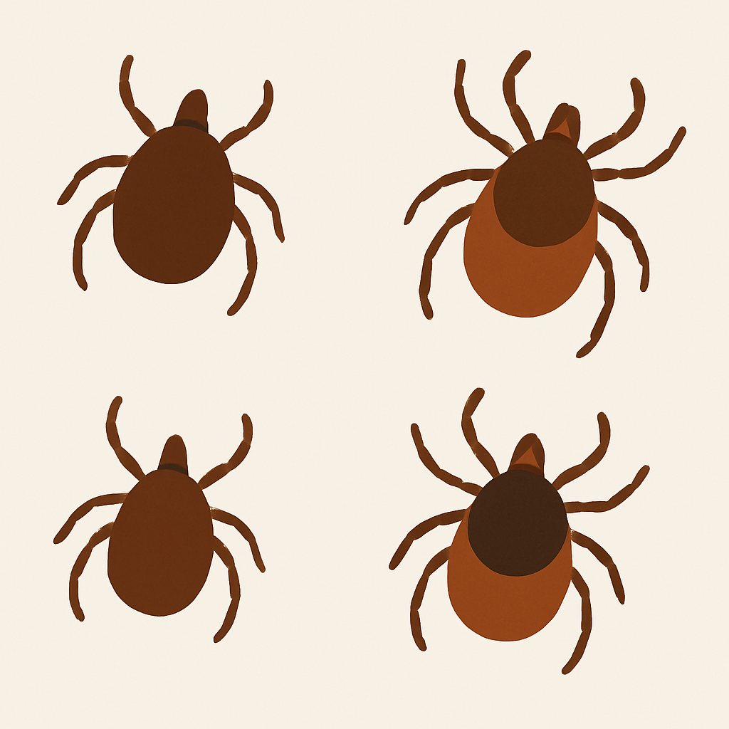 Ilustração de carrapatos