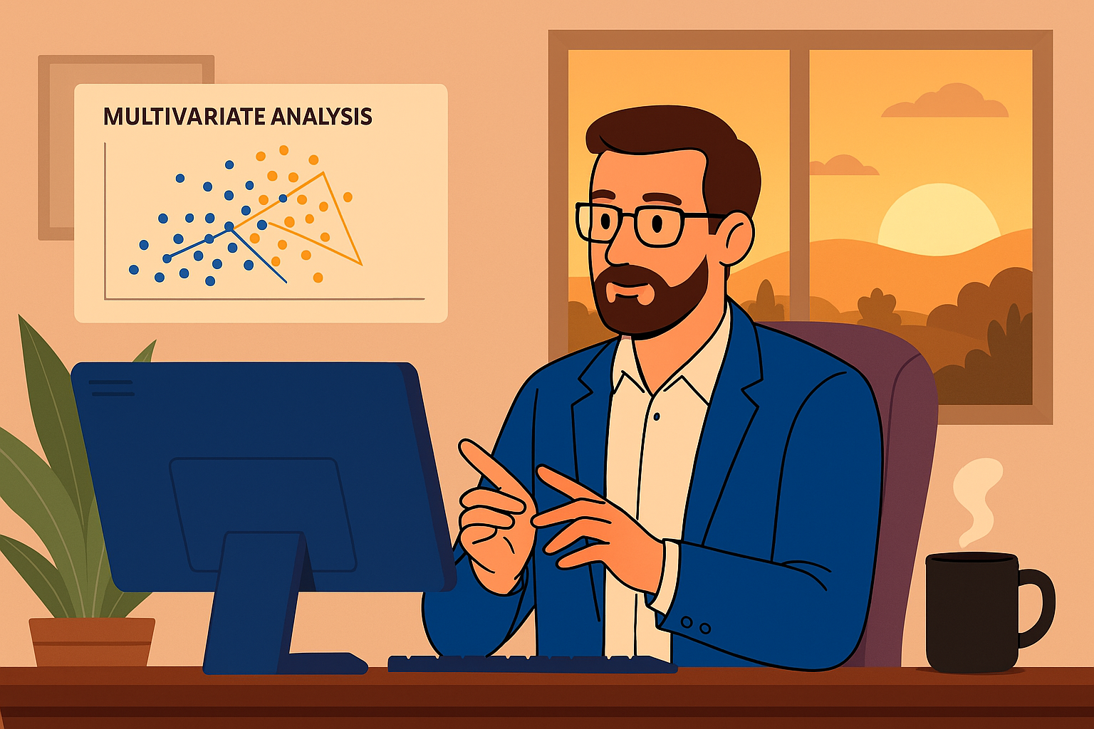 Ilustração de análise multivariada